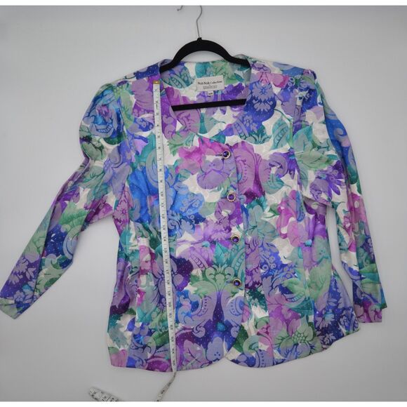 Floral 3/4" Blazer with bling buttons - Picture 5 of 8